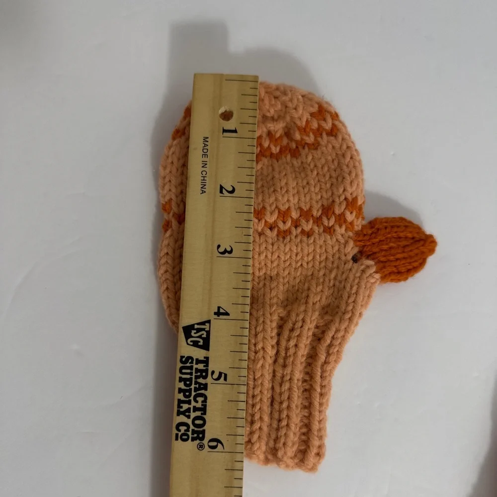 Cozy Orange Knit Hat‎ and Mittens Set for Kids (G9)